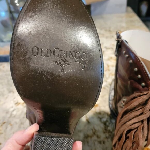 OLD GRINGO Donna Vegas Women's Western Ankle Boots - Brown and Snake Print 8 - Picture 9 of 10